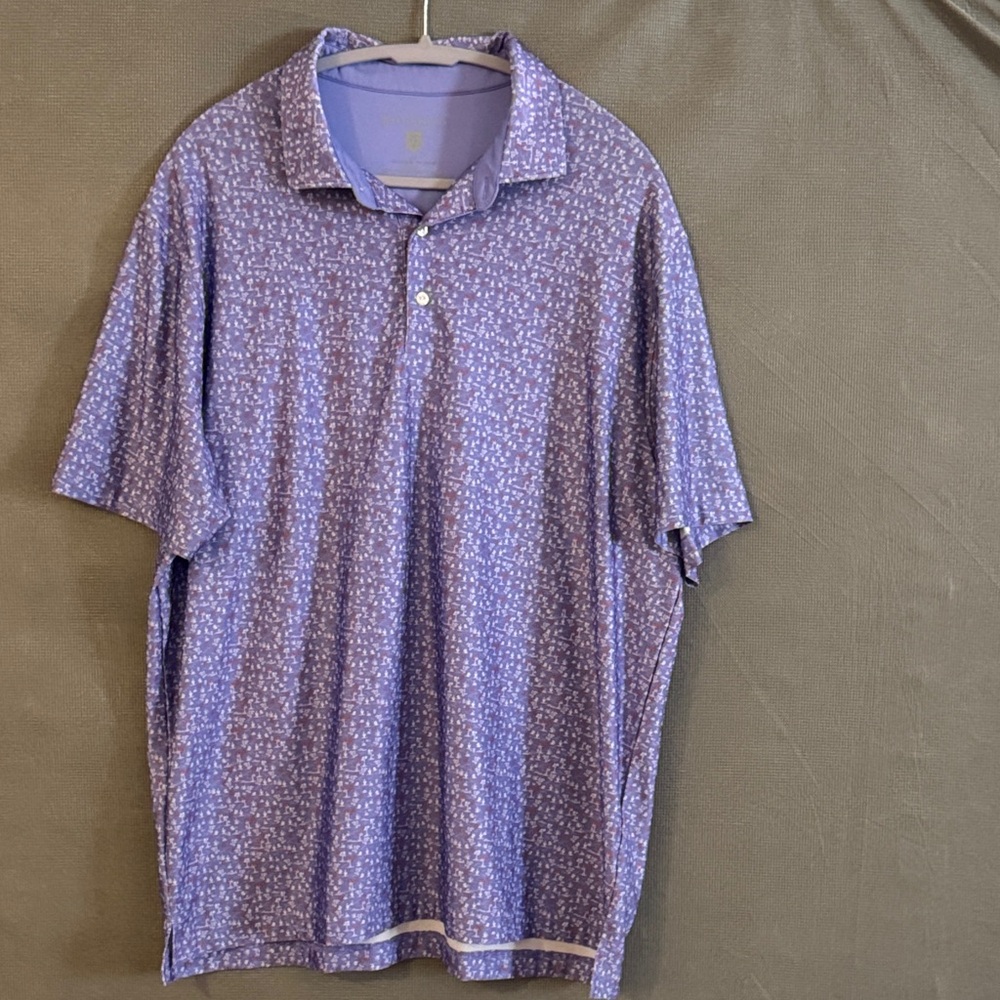 Hickey Freeman Purple Pattern Polo Shirt